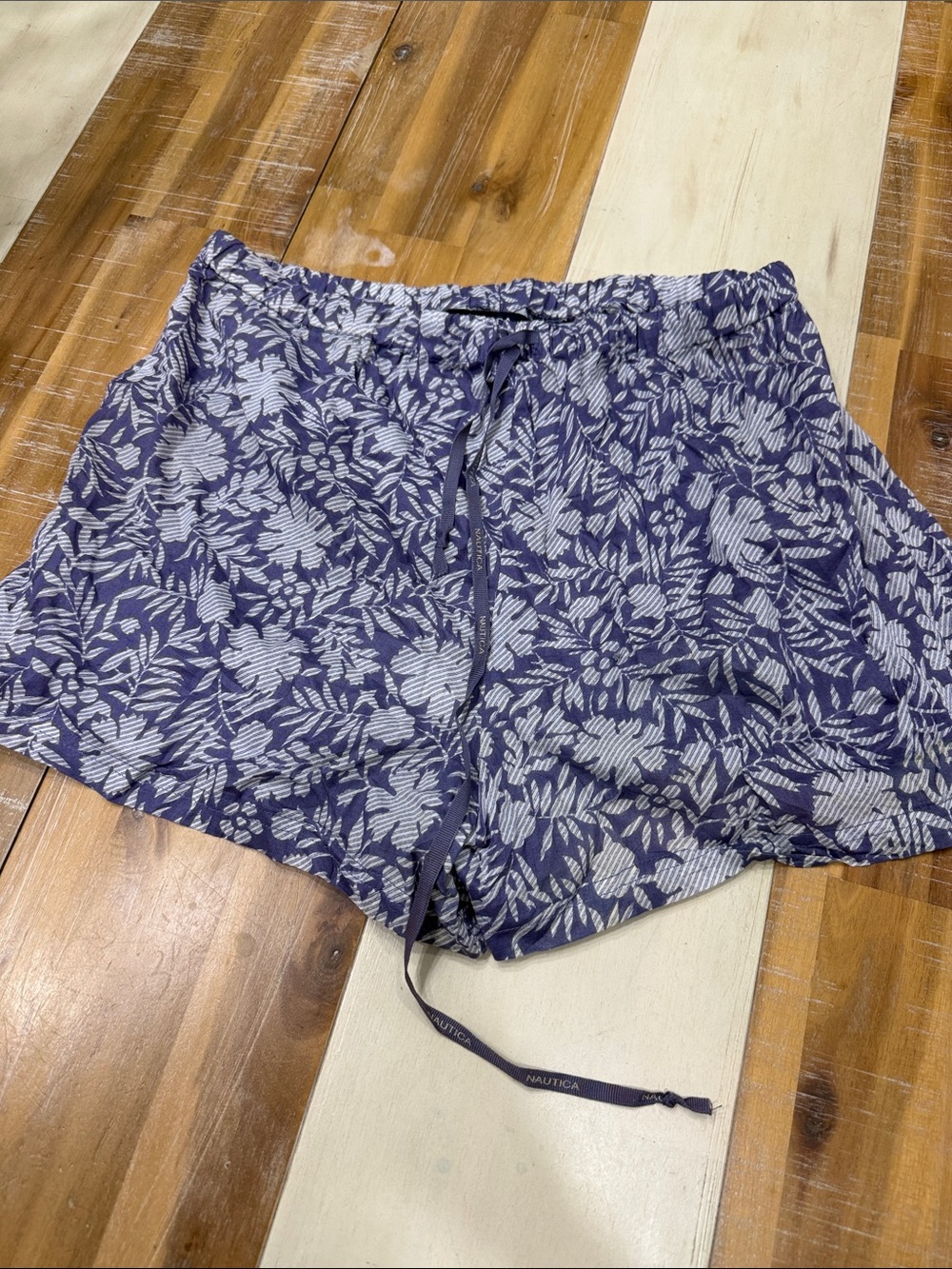 Nautica Blue Floral Drawstring Women's Shorts